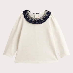 Brassière beige à manches longues pour bébé fille