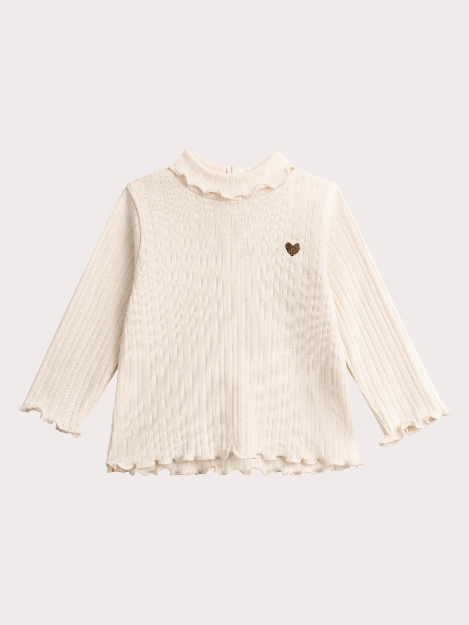 Sous-pull pêche clair pour bébé fille