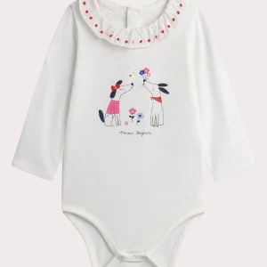 Body à col écru pour bébé fille