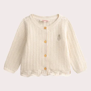 Cardigan écru fonce pour bébé fille