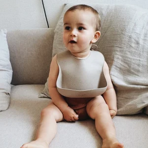 Silicone Bib, Shell Collection, Beige