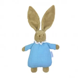 Doudou Lapin en coton Bio Bleu ciel Trousselier