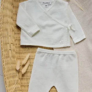 Ensemble long écru coton cache cœur unisexe Tartine et Chocolat E26