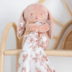 Doudou Augustin le lapin Toile de Jouy rose Tartine et Chocolat