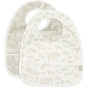 Lot de 2 bavoirs - Animals olive green